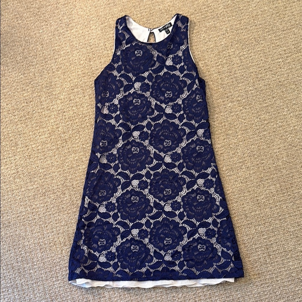Elegant Blue Lace Kids Dress